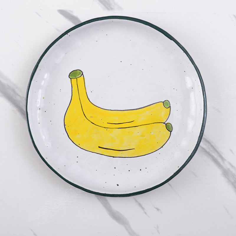 Handmade ceramics BANANA tableware 4 sets