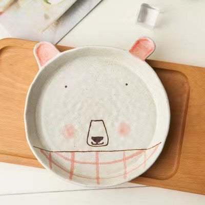 Handmade ceramics CUTE BEAR couple tableware 6 sets