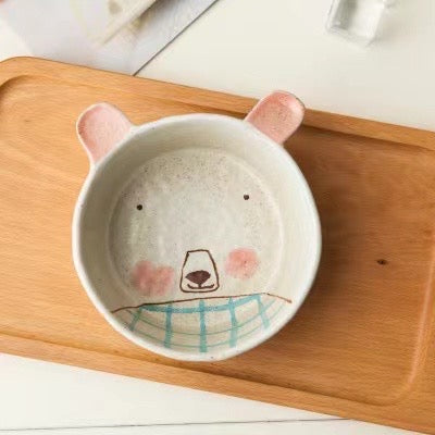 Handmade ceramics CUTE BEAR couple tableware 6 sets