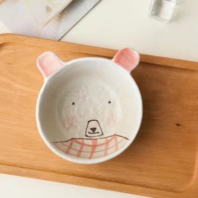 Handmade ceramics CUTE BEAR couple tableware 6 sets