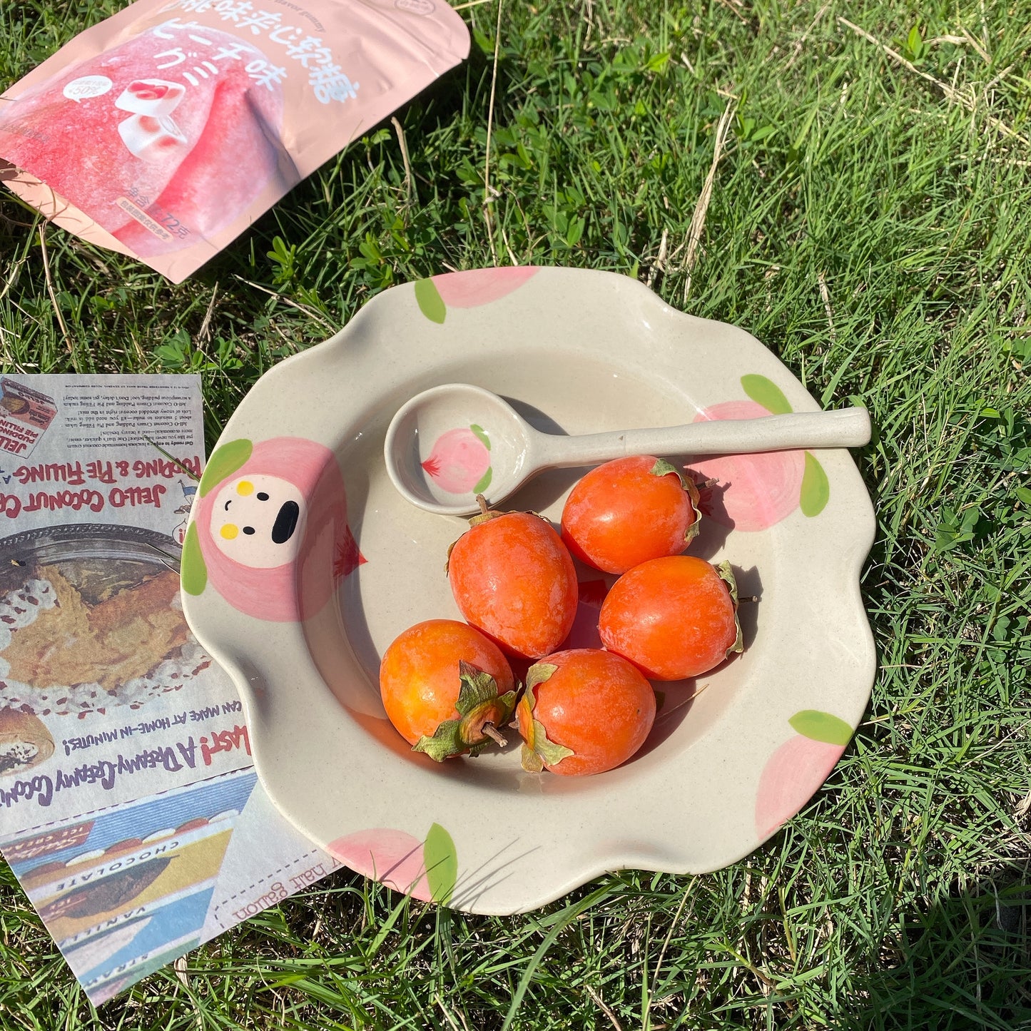 Handmade stoneware FRUITS plate