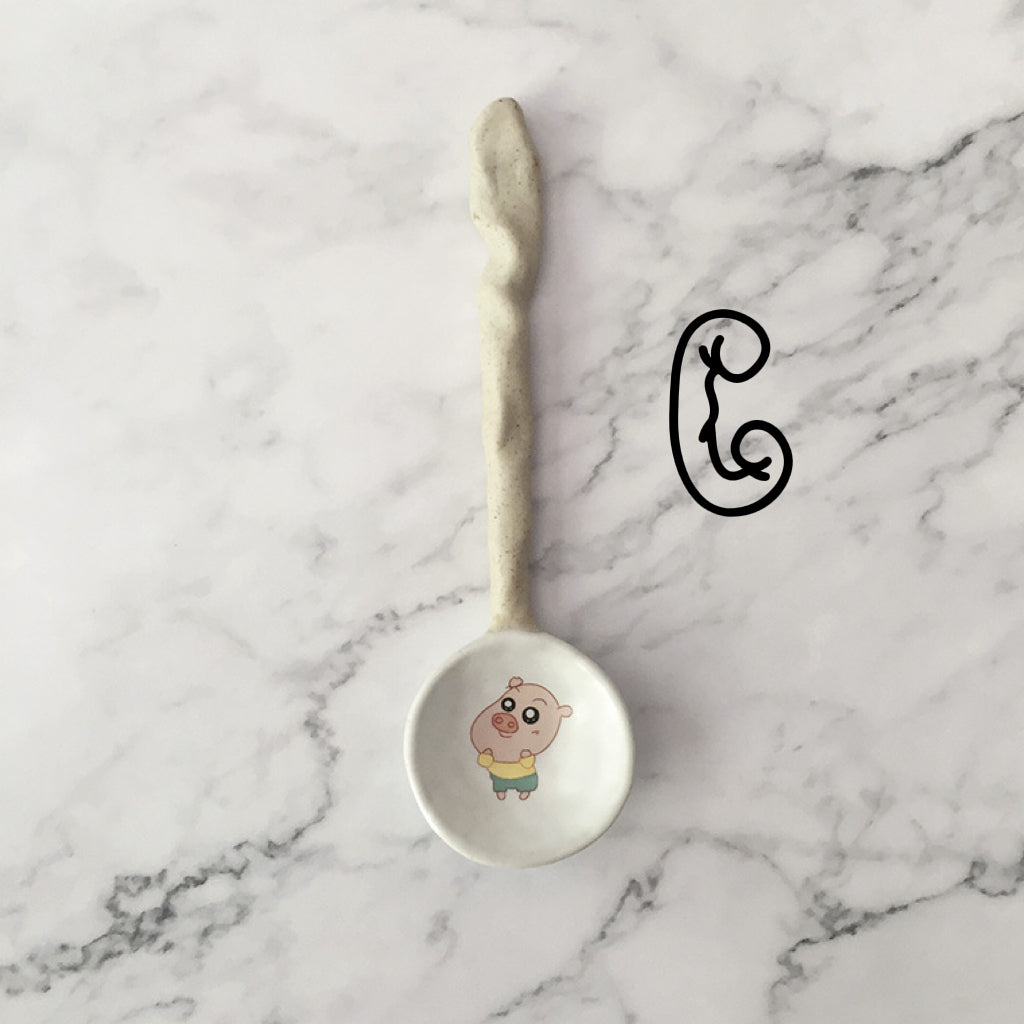 Handmade ceramics PIG spoon
