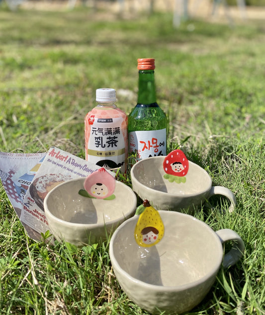 Handmade stoneware FRUITS cup