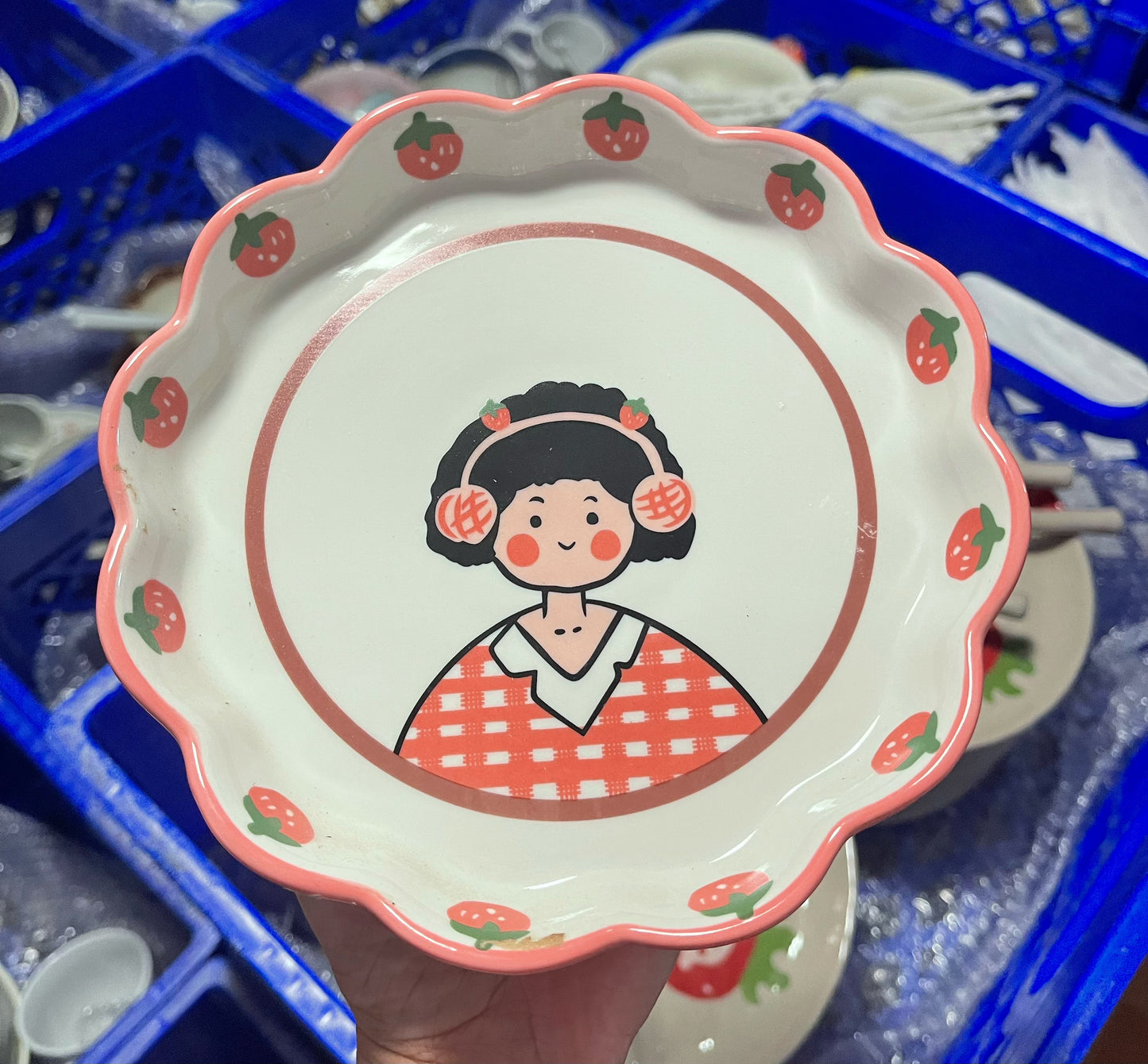 handmade ceramics CUTE GIRL plate