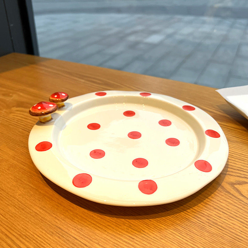 Handmade ceramics RED MUSHROOM plate