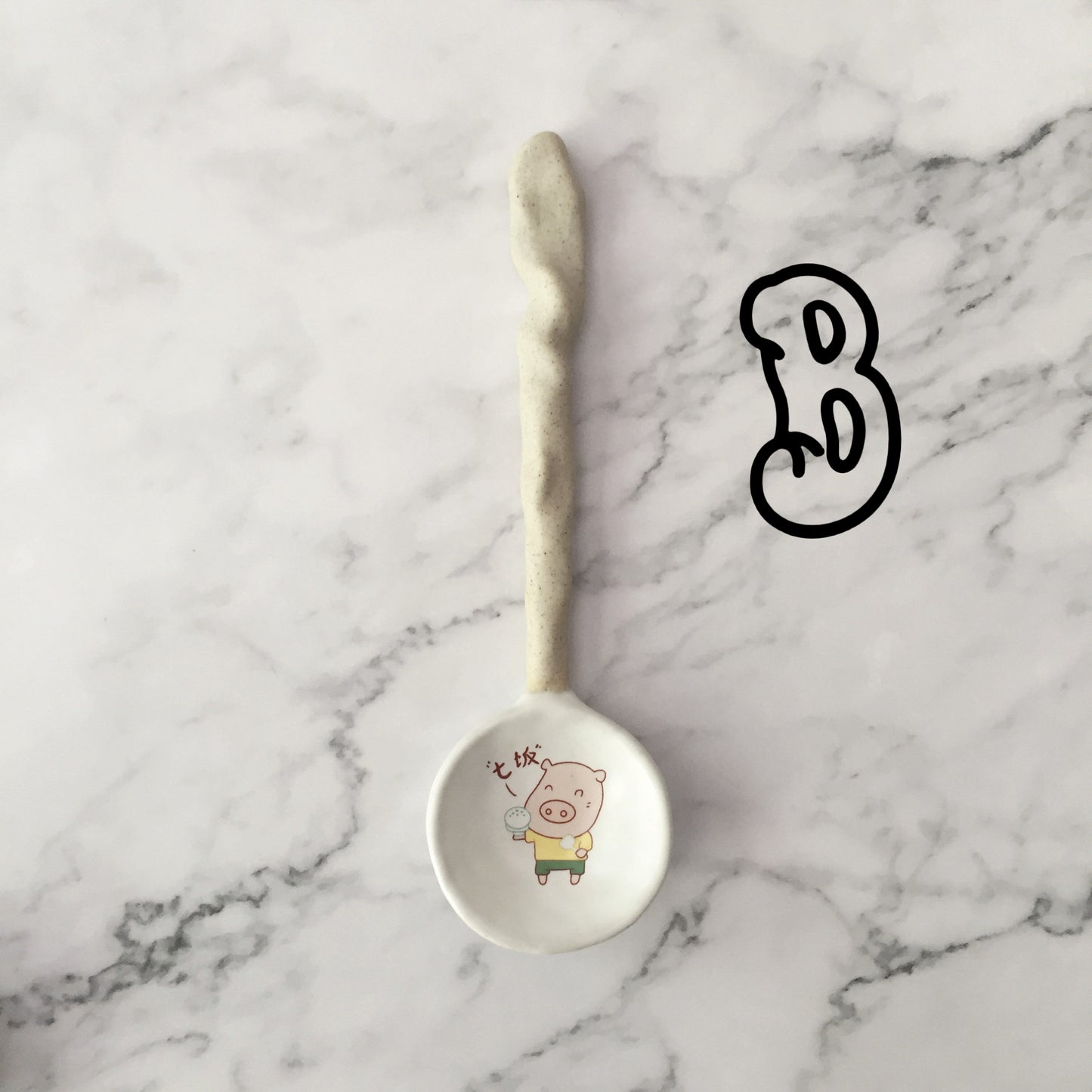 Handmade ceramics PIG spoon