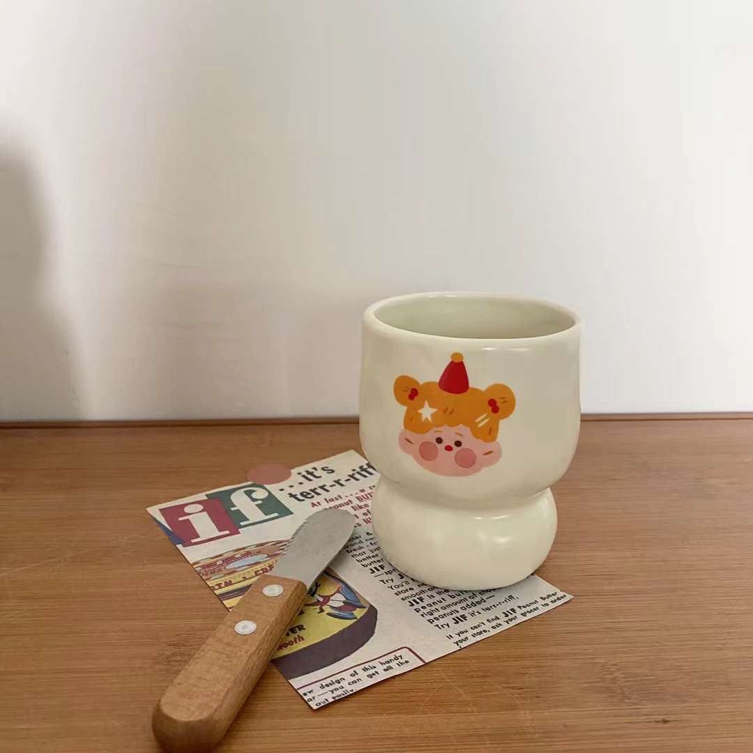 Handmade ceramics cartoon cup