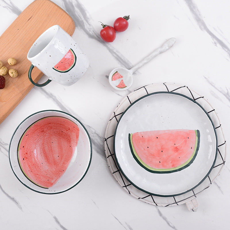 Handmade ceramics WATERMELON tableware 4 sets