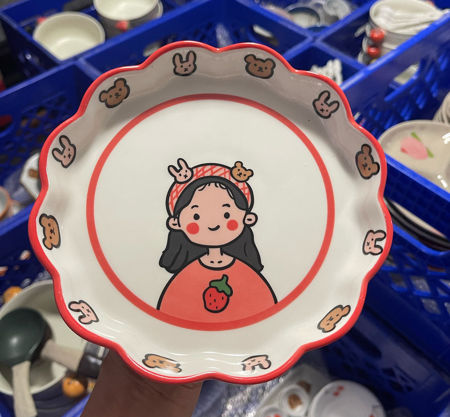 handmade ceramics CUTE GIRL plate