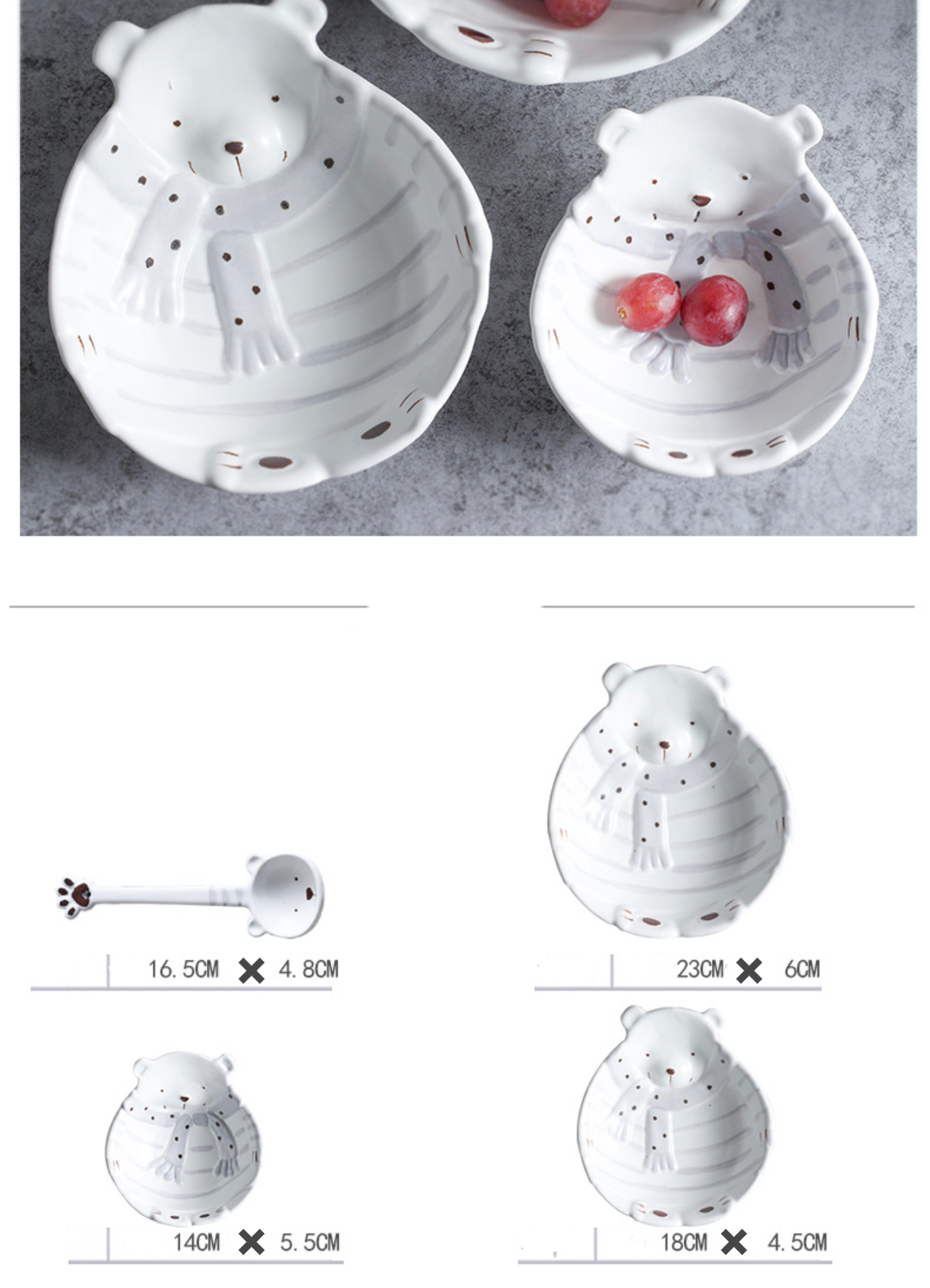 Handmade ceramics BEAR tableware 4 sets