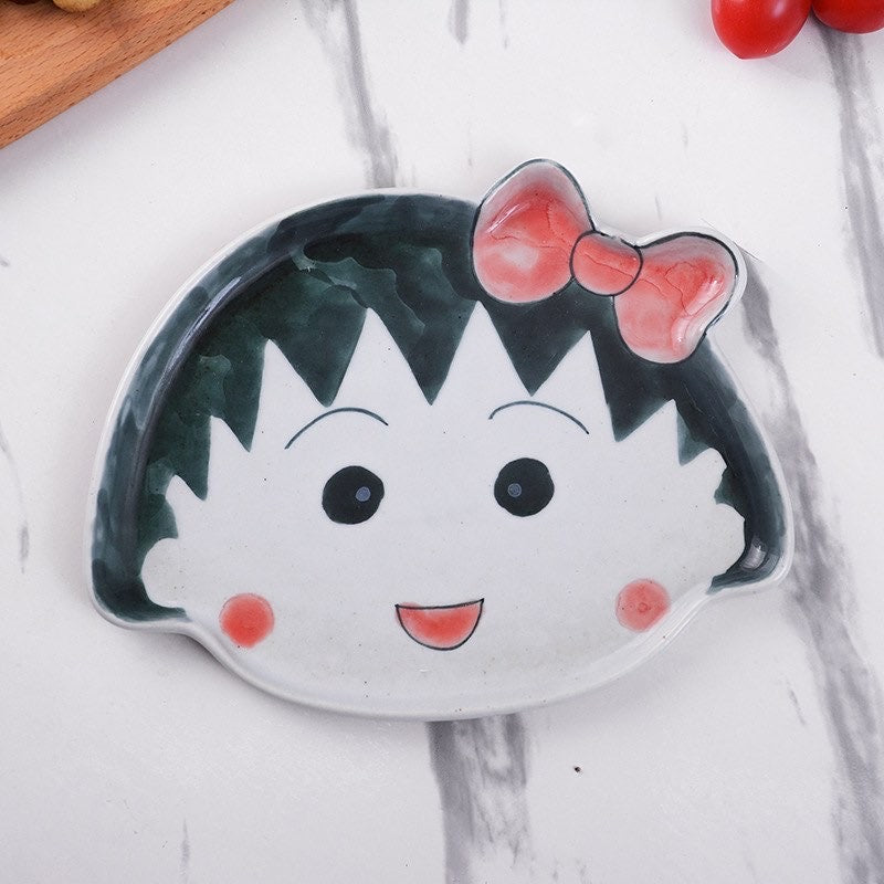 Handmade ceramics Chibi Maruko tableware 5 sets