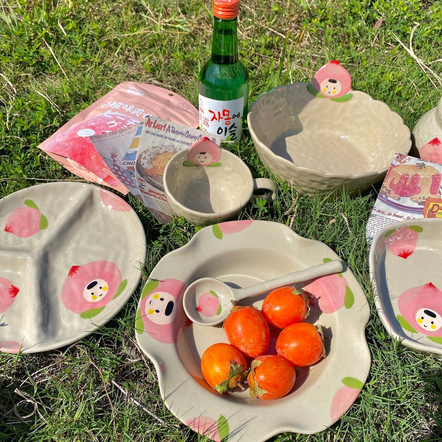 Handmade stoneware FRUITS plate