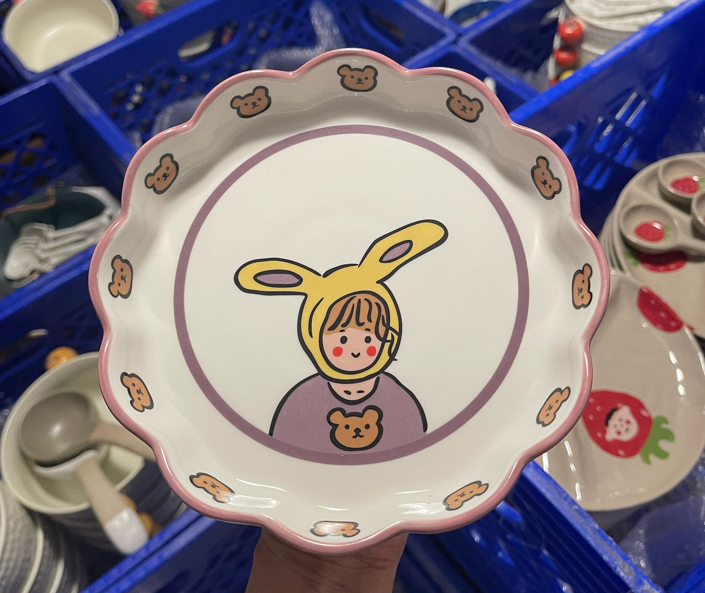 handmade ceramics CUTE GIRL plate