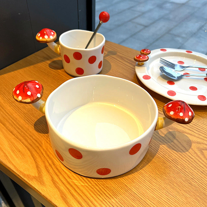Handmade ceramics RED MUSHROOM Bowl