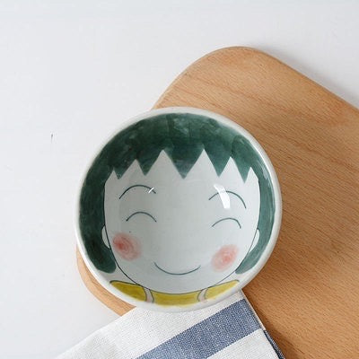 Handmade ceramics Chibi Maruko tableware 5 sets