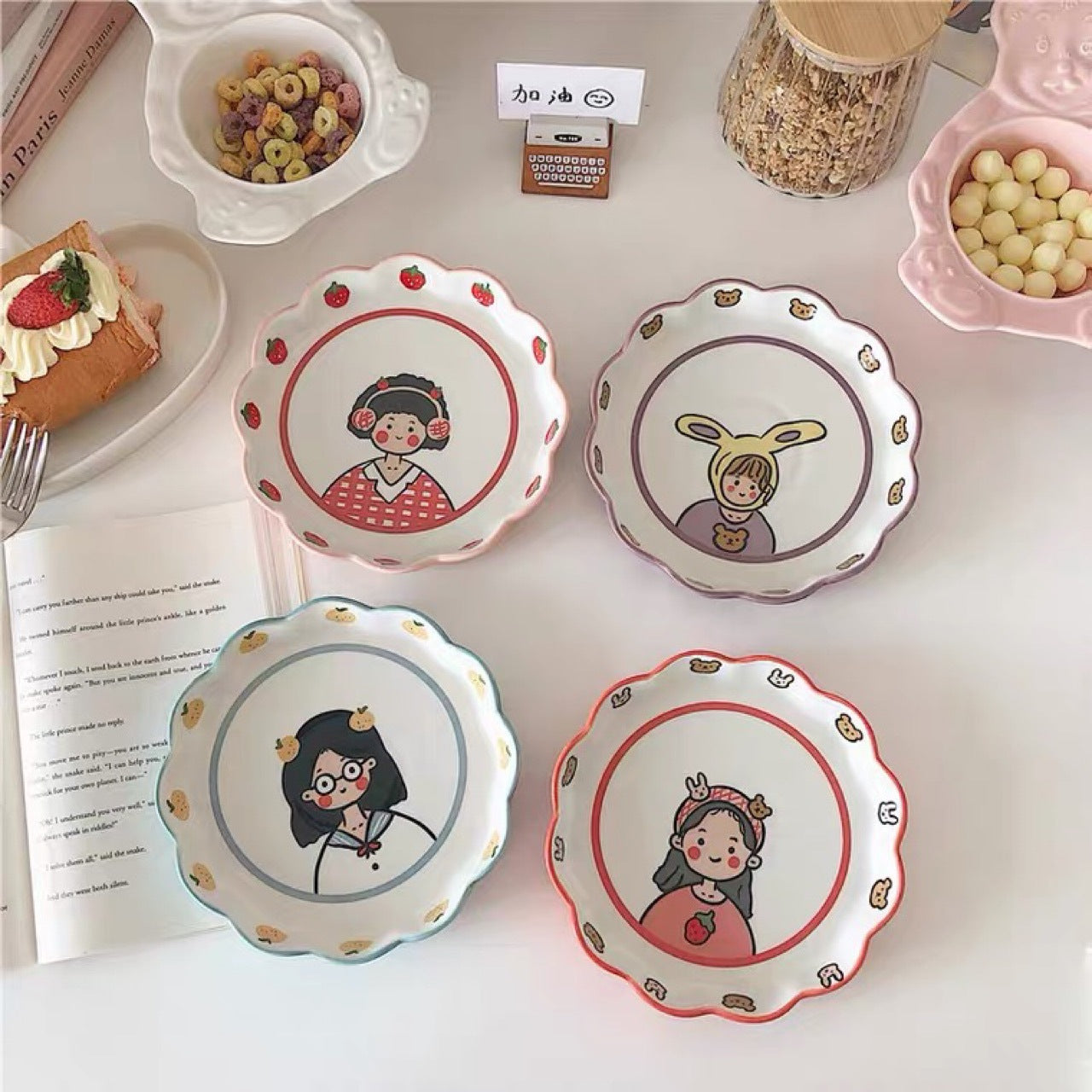 handmade ceramics CUTE GIRL plate