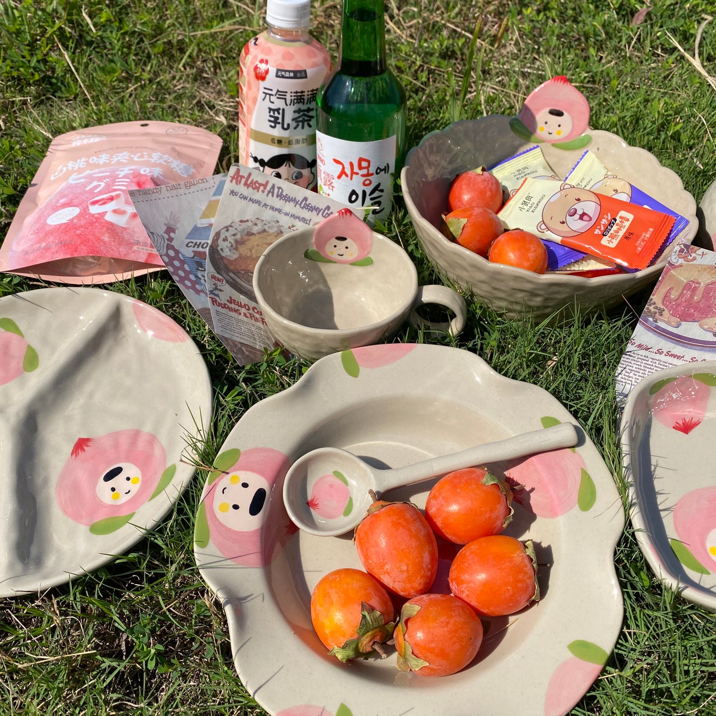 Handmade stoneware FRUITS plate