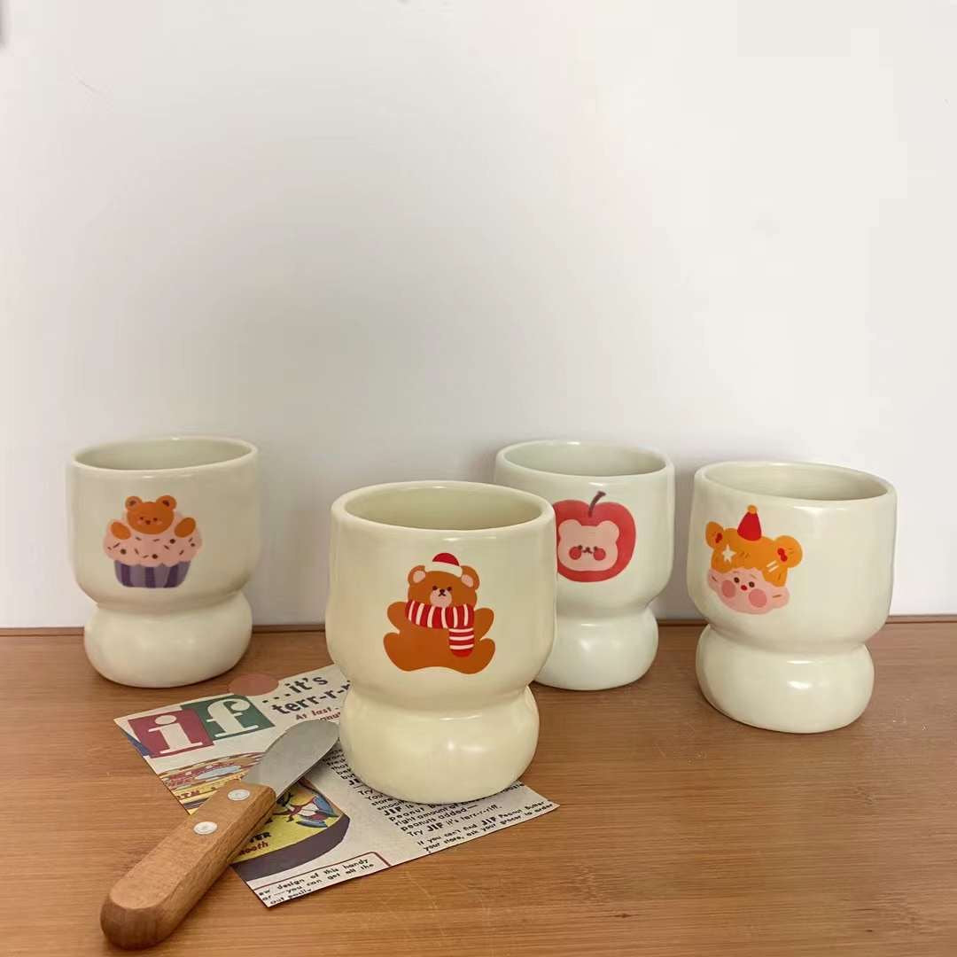 Handmade ceramics cartoon cup